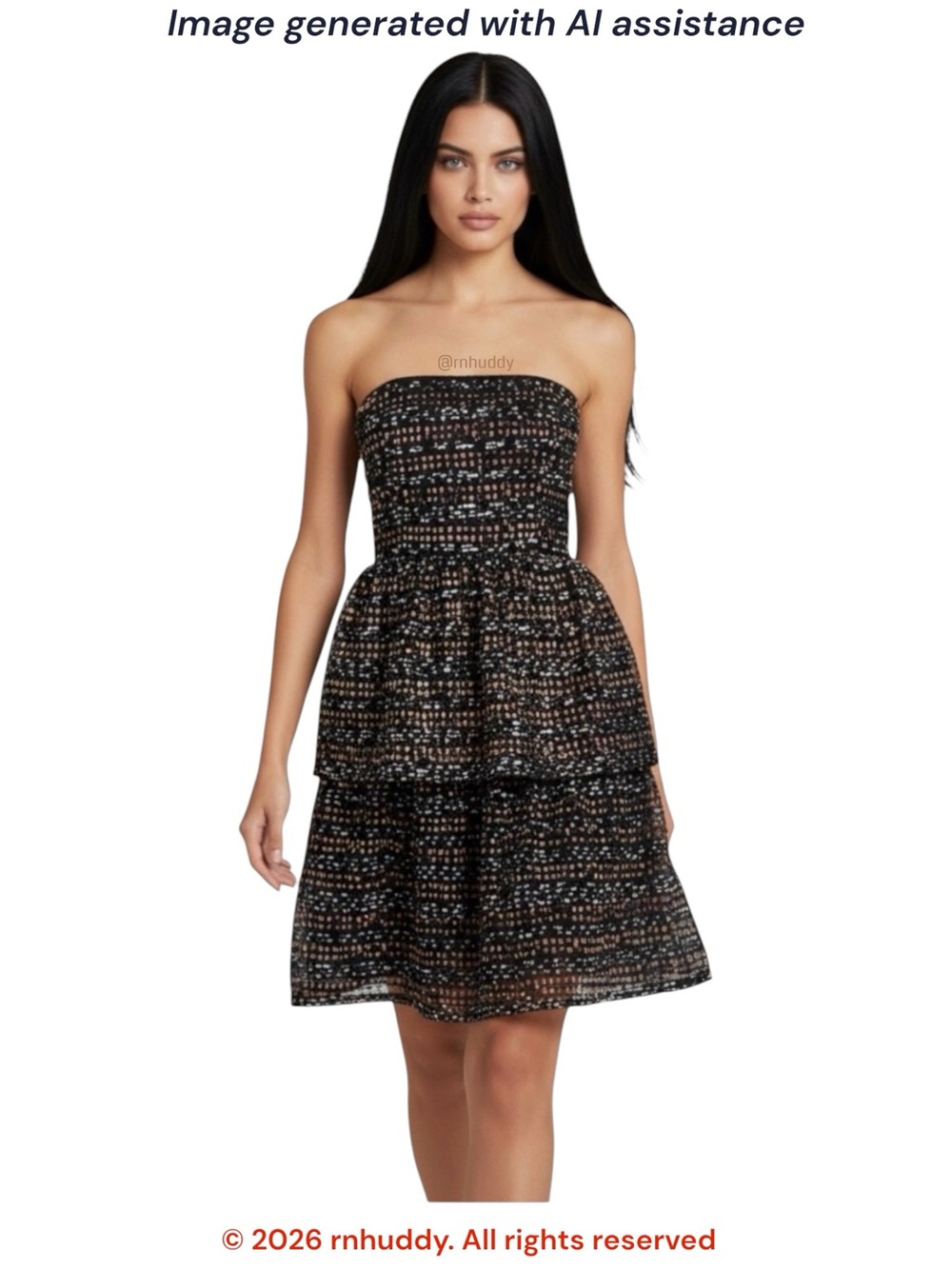 NWT Aidan Mattox size 0 black multi color sequin strapless dress